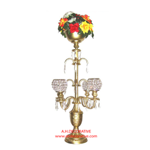 Flower Bowl Gold Embossed Metal Candelabra 4-<b>Candle</b> Eco-Friendly Pillar Shape for Wedding Centerpieces Home/Hotel Decoration - Product Image 3