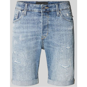 Pantalones Cortos de Mezclilla Cargo OEM al por Mayor para Hombre, de Cintura Media, Lavado a la Piedra, Ajuste Holgado, Transpirables, Casuales de Verano, Jeans Azules con Bolsillos con Cremallera - Product Image 5