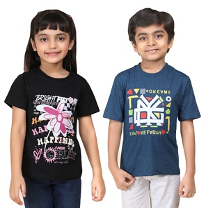 เสื้อยืดคอกลมสำหรับเด็กผู้หญิงผ้าฝ้าย100% ใหม่มาแรงวิธีการพิมพ์ที่แตกต่างกันและวัสดุในมือ - Product Image 1