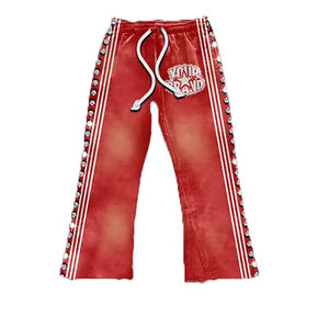 Ensemble sweat à capuche et pantalon de survêtement unisexe, coupe ample, avec strass, effet délavé, léger, streetwear, haute qualité, grandes tailles - Product Image 5