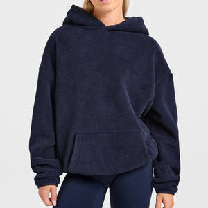 Sweat à capuche et pulls oversize en molleton de qualité supérieure, personnalisés, bleu marine, pour femmes, en coton respirant, sweats à capuche vierges pour femme - Product Image 6