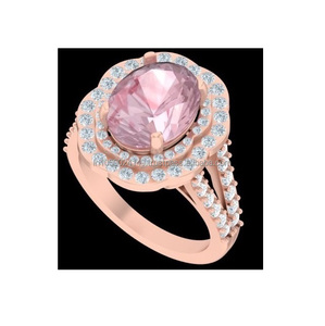 Moda romántica elegante Vintage geométrico joyería fina oro plata esterlina chapado en oro Ajuste de canal vástago dividido diamante - Product Image 1