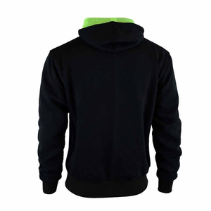 Sweat à capuche zippé noir pour homme, coupe classique, couleur unie, en molleton, décontracté, pour l'hiver, 100 % coton, imperméable, écologique - Product Image 2