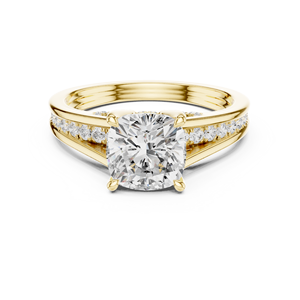 Luxury Gold Plated Cushion Cut Moissanite Engagement <b>Ring</b> for Women, Elegant Wedding Jewelry, <b>Custom</b> - Product Image 2