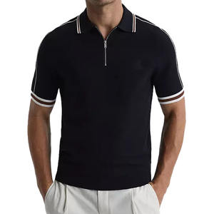 เสื้อผู้ชายขายส่งจากปากีสถาน ผ้าถักลายดิจิตอล ปักโลโก้สไตล์อังกฤษ ระบายอากาศได้ดี แห้งเร็ว แขนสั้น - Product Image 1