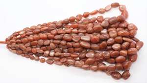 Cuentas de piedra lunar de chocolate AAA lisas y irregulares de 8-15 mm, cuentas de piedra lunar natural pulida de 18 pulgadas para la fabricación de joyas - Product Image 5