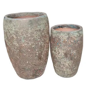 Glazed planters - Large blue glazed pottery- Outdoor garden ceramic pot - pots and planter Supplier