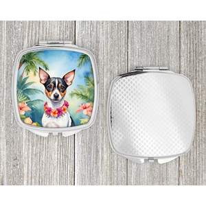 Luau miroir de maquillage de voyage compact pour femmes Rat Terrier Design pliant poche cadeau décoratif pour les filles - Product Image 4