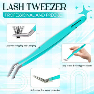 Outils de maquillage professionnels pince à cils Extension coupe plate pince à cils applicateur acier inoxydable - Product Image 6