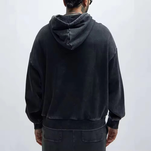 Sudadera con Capucha de Alta Calidad, Estilo Urbano, Personalizada, con Efecto Desgastado, Oversize, con Botones, Efecto Descolorido por el Sol, Diseño Boxy - Product Image 4