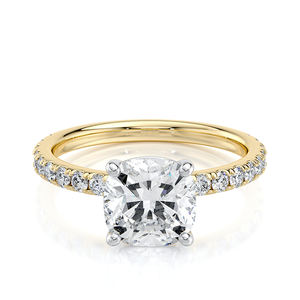 Anillo de Compromiso con Diamante Cultivado en Laboratorio, Corte Cojín, 1.50 CTW, Oro Sólido de 14K, Chapado en Rodio, Certificado IGI, Regalo de Boda de Lujo - Product Image 1