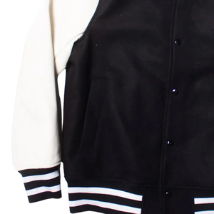 100% Wool Winter Casual Solid Wool Varsity <b>Jackets</b> with Horn Button - Product Image 4