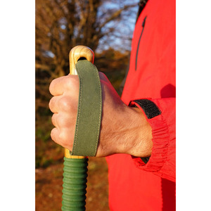 Bastón de Senderismo Ajustable de Madera Premium con Bloqueo de Seguridad, Correa de Muñeca de Cuero, Punta Metálica, Ligero, para Actividades al Aire Libre - Product Image 4