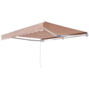 Tenda da Sole Retrattile Manuale 4m x 13m x 8ft, Impermeabile, in Poliestere per Esterni, per Porte e Finestre - Product Image 1