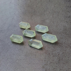 Pierre précieuse naturelle Prehnite facettée, taillée en hexagone, calibrée, qualité AAA+, vert clair, pierre en vrac pour la vente en gros de bijoux, cabochon - Product Image 6