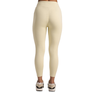 กางเกงเลกกิ้งผ้าฝ้ายผสมพรีเมียม ยืดได้สี่ทิศทาง กางเกงโยคะสีพื้นเรียบ กางเกงรัดรูปสวมใส่สบายสำหรับทุกวัน - Product Image 4