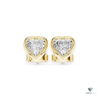 Ensemble de bijoux de luxe en or jaune massif 14 carats avec diamant de laboratoire en forme de cœur de 2,50 carats, trois pièces