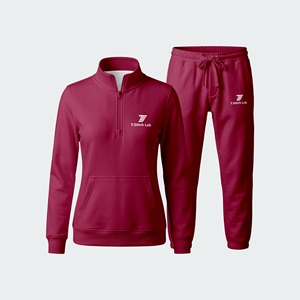 Conjunto Deportivo de Mujer con Cierre de Cremallera de un Cuarto, Manga Larga, Estilo Casual, Precio Razonable, Ropa de Invierno de Alta Calidad, Cuello Alto - Product Image 3