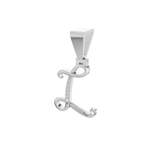 Anillo de Compromiso y Boda Aarinya para Mujer, con Inicial 'L' Caligrafada, Diamante Cultivado en Laboratorio, Corte Brillante, Certificado IGI, Plata 925 - Product Image 2