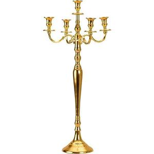 Candélabre pour accessoires de mariage, artisanat, chandelier en métal, support de bougie en fer plaqué or, décoration de mariage à domicile, candélabre - Product Image 5