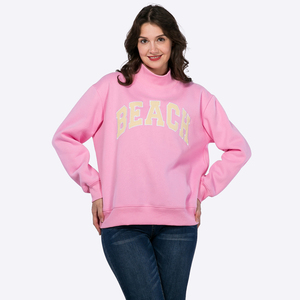 Sudaderas de Cuello Alto Informales de Color Sólido para Mujer, Estilo Urbano, Otoño e Invierno, con Logotipo Personalizado - Product Image 4