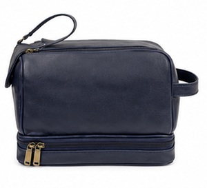 Gravs Premium Genuine Leather Eco-Friendly Waterproof Vintage Handled Travel Dopp Kit Zipper Cosmetic Organizer Travel <b>Case</b> - Product Image 1