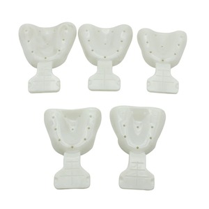 Bandeja de impresión mandibular dentada para instrumentos dentales, con corte de marco, para prótesis, suministros para dientes, manual, estriada, Clase II, 3 mandíbulas - Product Image 3