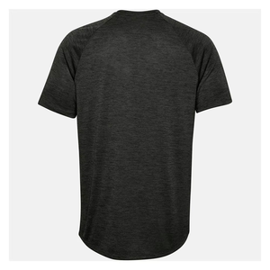 Camiseta de Manga Corta para Hombre, Cuello Redondo, Negra, 100% Poliéster, Corte Regular, Informal, Tejido de Punto, Secado Rápido, Color Sólido - Product Image 3
