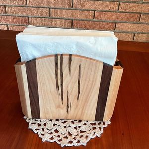 Natural finish wooden <b>tissue</b> <b>holder</b> case eco napkin box for dining table <b>kitchen</b> stylish organizer decor - Product Image 1