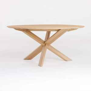 Mesa de Comedor Redonda de Madera Maciza con Acabado Natural, Duradera, Ecológica, Impermeable, Hecha a Mano, Diseño Moderno para Uso Doméstico y Comercial - Product Image 4