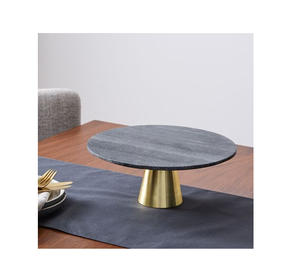 Black Stone <b>Marble</b> <b>Cake</b> <b>Stand</b> With Brass Base Top Tableware Decorative Metal <b>Cake</b> Display <b>Stand</b> Premium Quality - Product Image 1