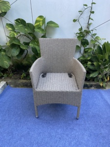 Made in Vietnam Best Seller Modern Comfortable <b>Stackable</b> Rattan <b>Chair</b> with Polyester Cushion for Kitchen <b>Garden</b> Patio Courtyard - Product Image 6