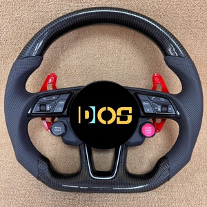 Volant en fibre de carbone forgée DOS avec palettes de changement de vitesse pour <span class=keywords><strong>Audi</strong></span> A5 A3 A4 B9 A5 RS3 RS4 <span class=keywords><strong>RS5</strong></span> S3 S4 S5 S6 S7 B9 B8 A6 R8 Q5 - Product Image 5