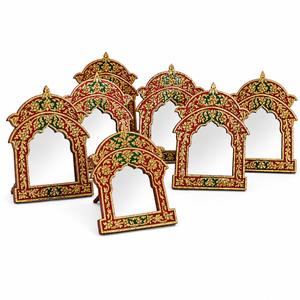 Handcrafted Embossed Hand Painted Eco-Friendly Multicolor Wooden <b>Mirror</b> <b>Frame</b> Traditional Artisan Home Accent Dressing <b>Mirror</b> - Product Image 2
