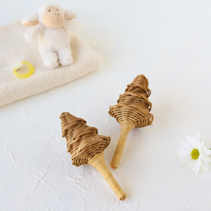Top qualité moins cher rotin hochet cloche shaker bébé musique jouets en gros hochets en bois meilleure vente pépinière jouet - Product Image 3
