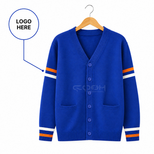 Cardigan en laine tricoté à manches longues, simple boutonnage, style minimaliste, avec logo personnalisé Sorority Sisterhood Cosh International - Product Image 1