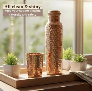 Pure Copper Water Bottle | Handcrafted Hammered Copper Bottle | Ayurvedic Health Benefits | Luxury Gift <b>Box</b> - Product Image 3