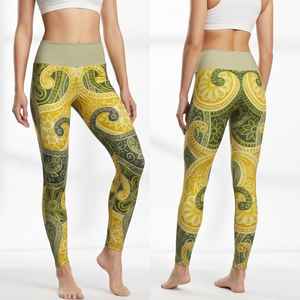 Women's High Waist Yoga Running Pants Leggings Best Quality Custom New <b>Fabric</b> Embroidery Digital Printing Logo with Pockets - Product Image 1