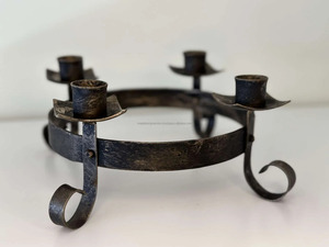 Vintage Metal <b>Candle</b> Ring Round 4 <b>Taper</b> <b>Candle</b> <b>Holder</b> I Holds 4 <b>Candles</b> | Candlestick | Wrought Iron Gift for the Home - Product Image 4