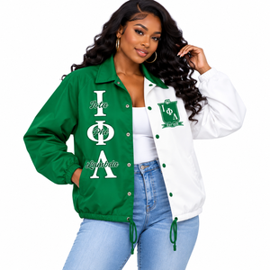 เสื้อแจ็คเก็ตปักลายสีสันตัดกันของชมรมพี่น้องหญิงกรีก Iota Phi Lambda Sorority - Product Image 3