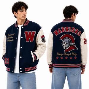 Chaqueta Bomber Varsity de Alta Calidad con Mangas de Cuero y Lana, Estilo Letterman, para Equipos y Clubes Universitarios, Venta al Por Mayor en EE. UU., Muestra Rápida, Ropa Urbana - Product Image 2