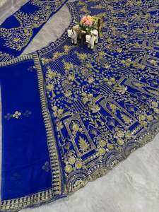 ชุดเลเฮนกาโชลีผ้าเน็ตเนื้อนุ่มคุณภาพพรีเมียม ดีไซน์ทันสมัย ตกแต่งด้วยเลื่อมแบบอินเดีย-ปากีสถาน ผ้าแคนวาสพัตตา เหมาะสำหรับงานแต่งงานช่วงฤดูร้อน ความยาวคลุมพื้น - Product Image 6