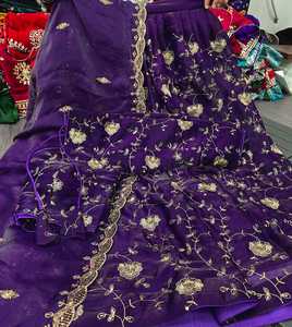 Hilo de bordado resistente y accesorios para Lehenga Choli, hilo de bordado elegante de secado rápido para Lehenga Choli de boda para mujer, largo hasta el suelo. - Product Image 6