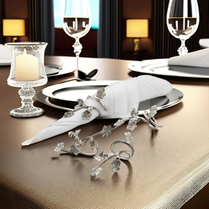 Anillo para servilletas S/4 para Hotel, restaurante y mesa de comedor para el hogar, decoración de Metal y acabado, producto superior, soporte para servilletas - Product Image 1