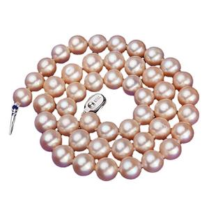 Collier de perles d'eau douce presque rondes de 9 à 10 mm, presque sans défaut, très vendu, accessoires haut de gamme pour femmes, vente en gros - Product Image 4