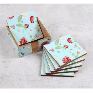 ชุดจานรองแก้ว MDF ทำมือ ดีไซน์สวยงาม พร้อมที่วางลายดอกไม้ จานรองแก้วไม้ธรรมชาติ สำหรับแก้วน้ำ/แก้วมัค/แก้วใส ใช้ในบ้าน - Product Image 6