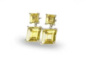 Boucles d'oreilles en pierre précieuse citron et orange, bijoux en argent sterling 925, plaqué or, fait à la main, par des bijoux asiatiques - Product Image 2