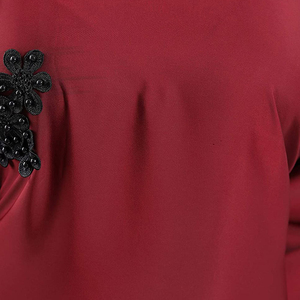 Abaya islamique rouge unie à manches longues pour femme, avec logo personnalisé, grande taille, longueur au sol, vêtements musulmans pour adulte, hijab, sur mesure - Product Image 6