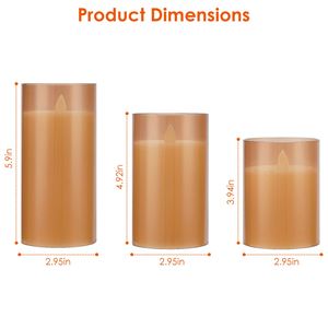 3 paquets de bougies LED sans flamme en verre, à piles, en cire véritable, blanc chaud, avec télécommande et minuterie - Product Image 4