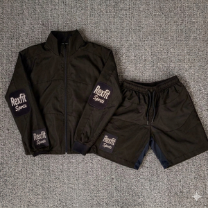 Rexfit Sports Lightweight Mens Windproof <b>Reflective</b> Sports <b>Jacket</b> Short Set Summer Set Tracksuit Set Wholesale - Product Image 1